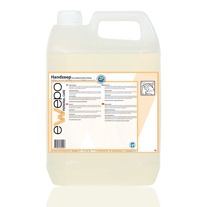 Ewepo Handzeep met antibacteriële werking 2x 5 liter.