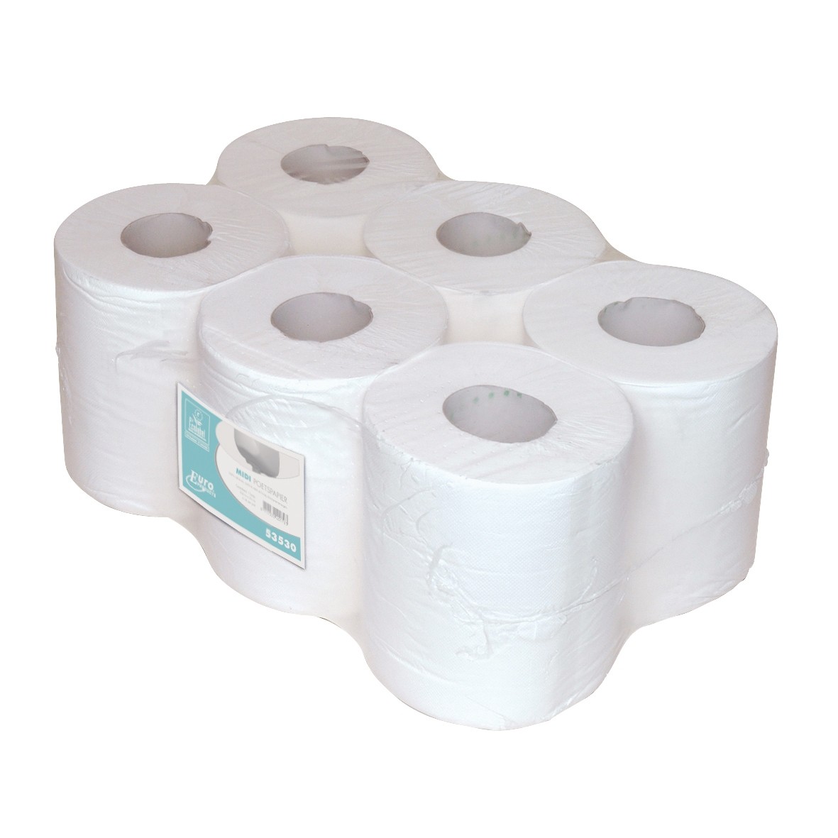 Ecowipe midi Poetsrol wit 1-laags 6 x300 meter