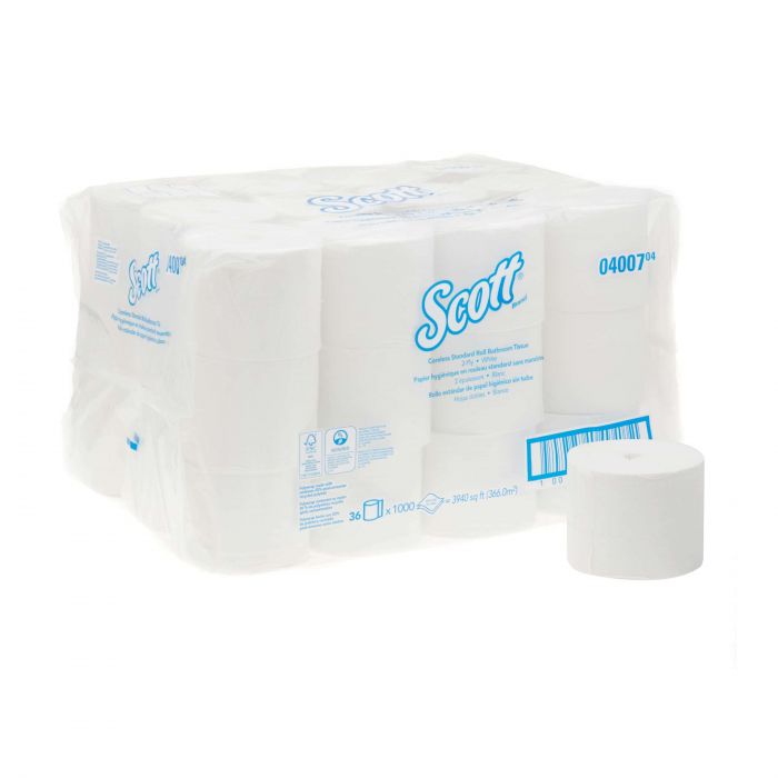 Scott toiletpapier kokerloos wit 2-laags 36x 1000 vel