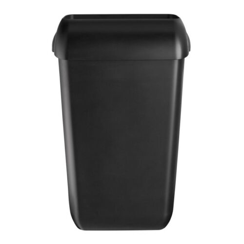 Afvalbak open inworpklep mat zwart | 23 liter